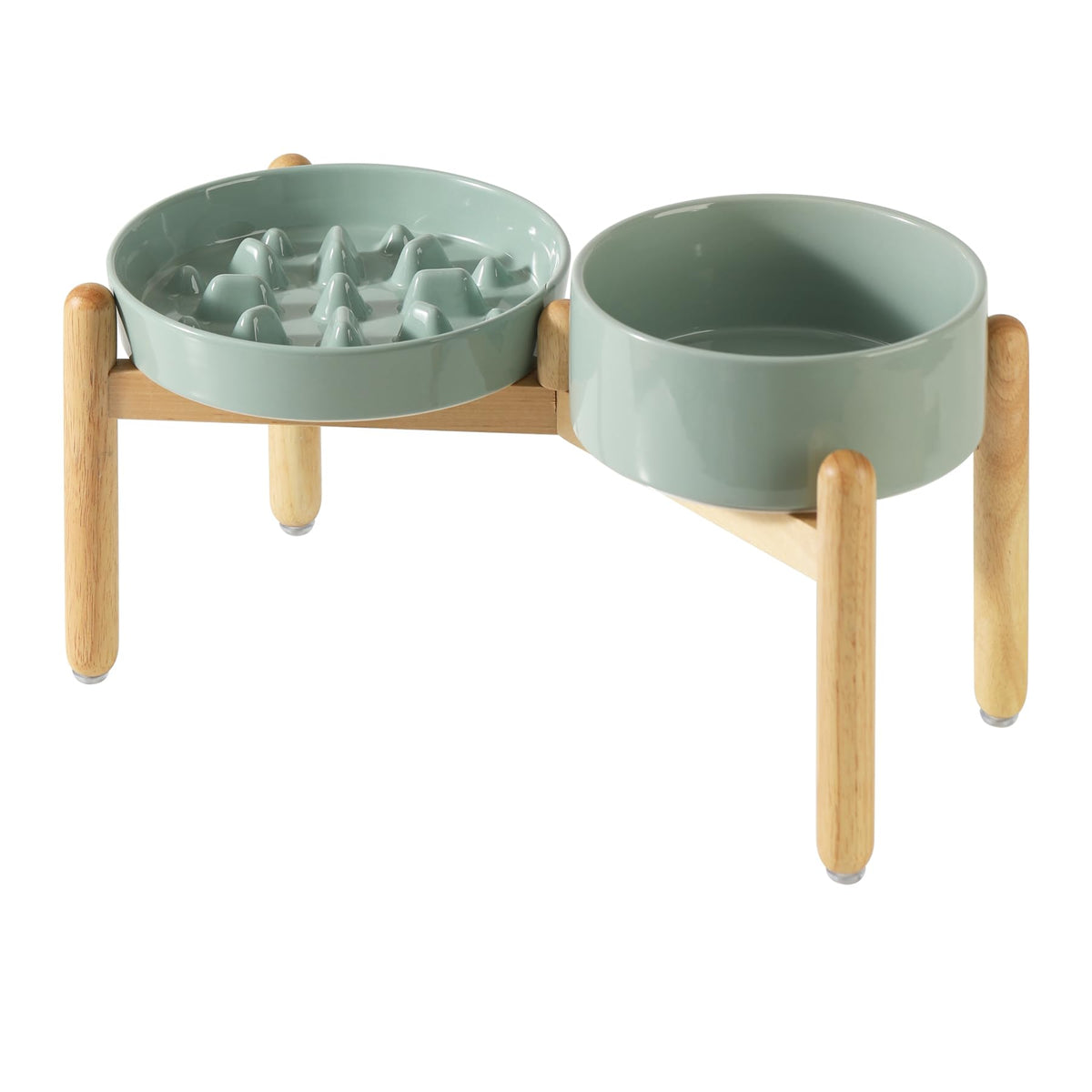 Havniva ceramic raised slow-feeder bowl with stand for calmer meals.