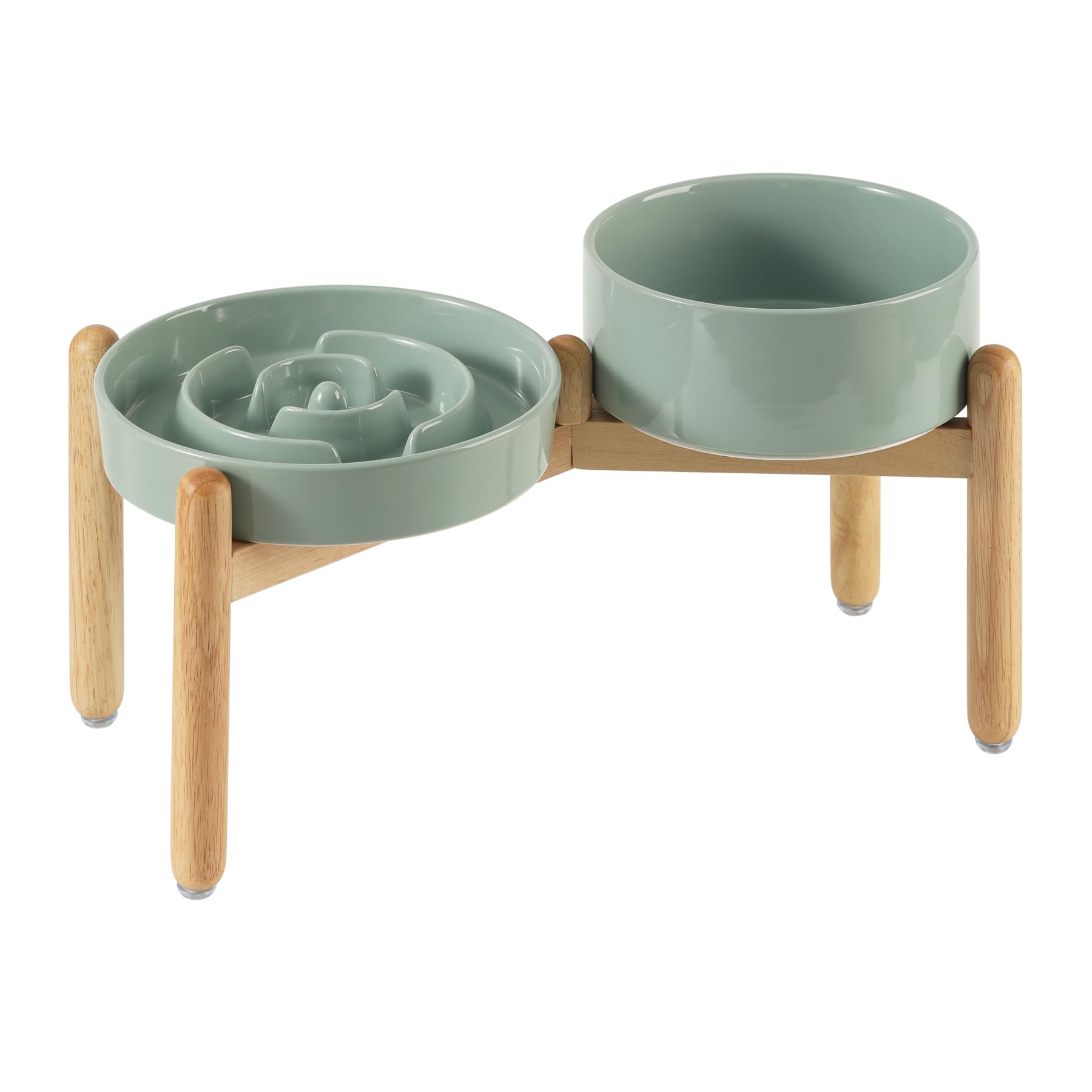 Havniva ceramic raised slow-feeder dish on a stand promoting mindful meals