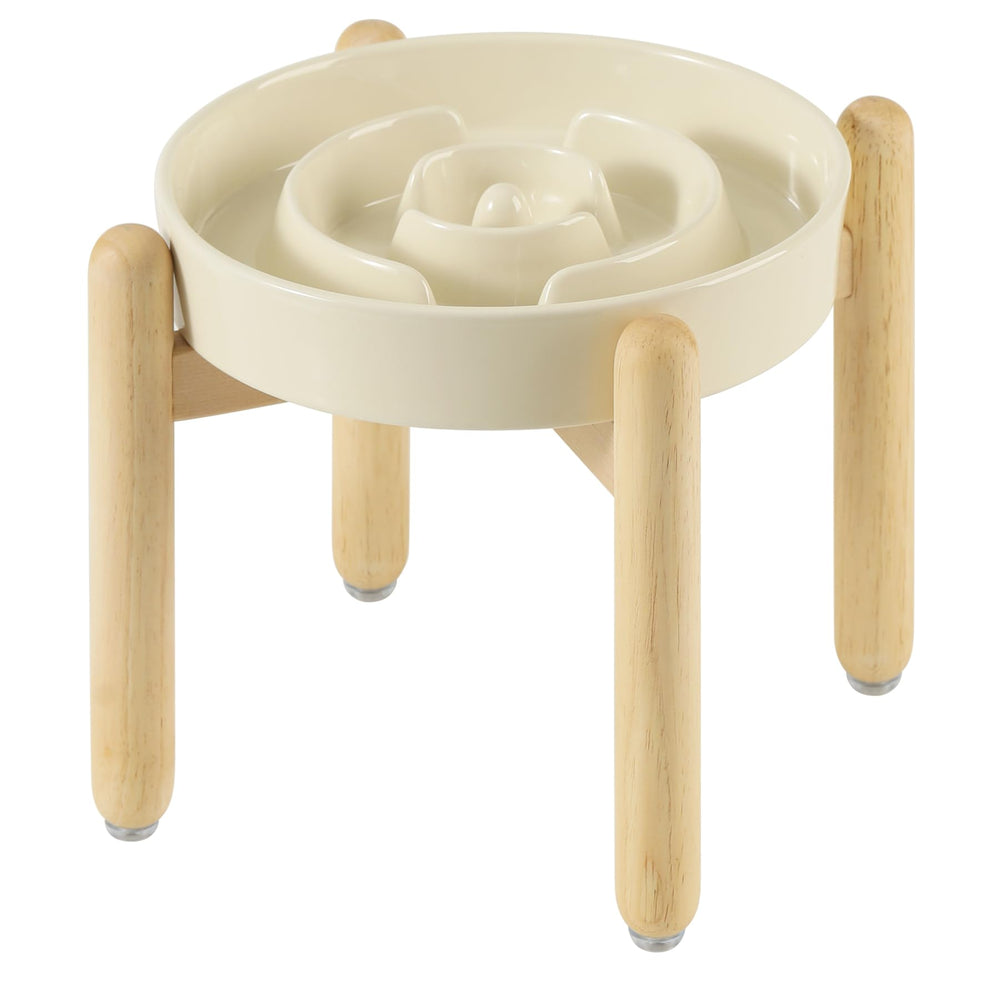 Havniva ceramic raised slow-feeder dish promotes comfortable feeding posture and paced meals