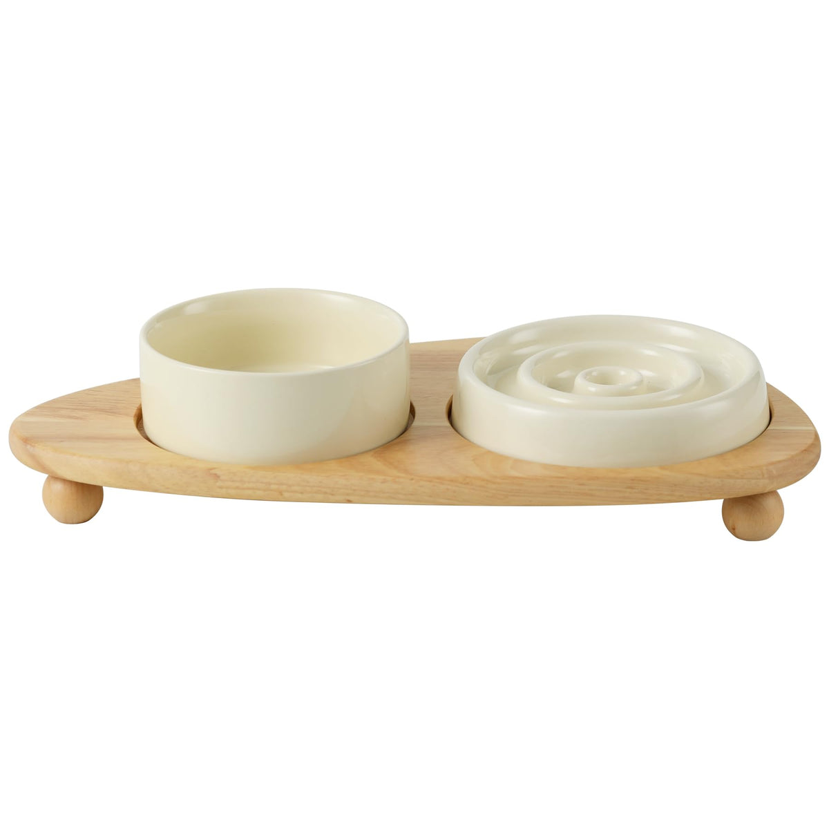 Havniva ceramic slow cat bowl circle 6inch with ridges promoting measured eating