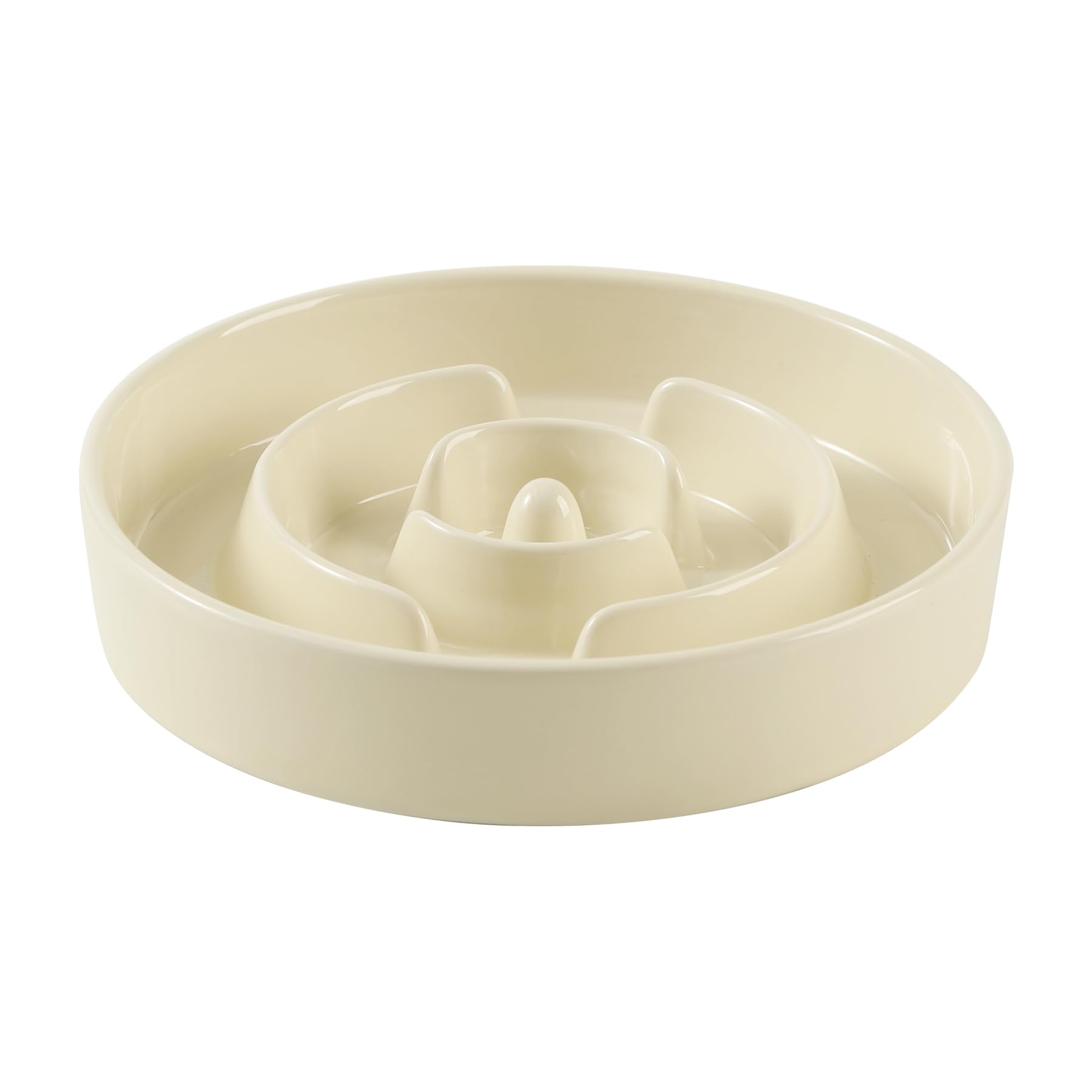 Havniva ceramic slow feeder bowl with ridges for paced eating