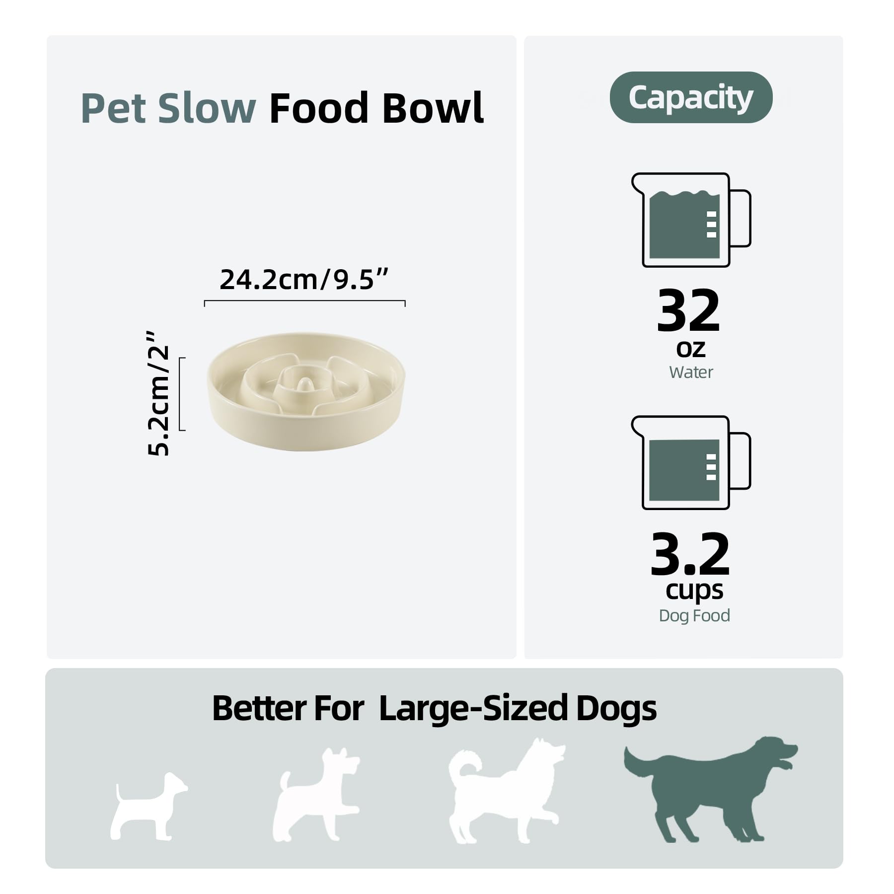 Havniva ceramic slow feeder bowl anti-slip base keeps meals stable
