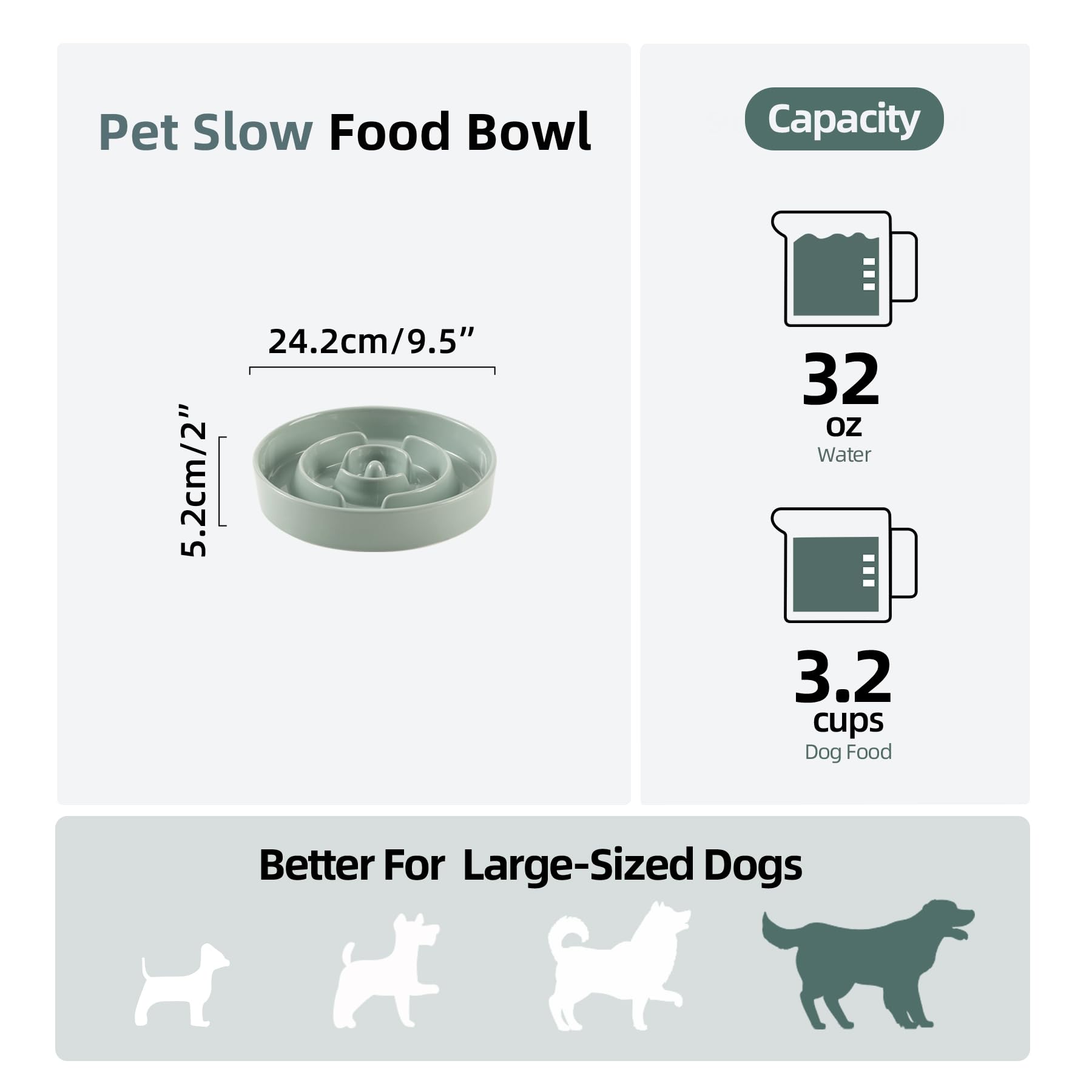 Havniva ceramic slow feeder bowl anti-slip bottom keeps steady during feeding
