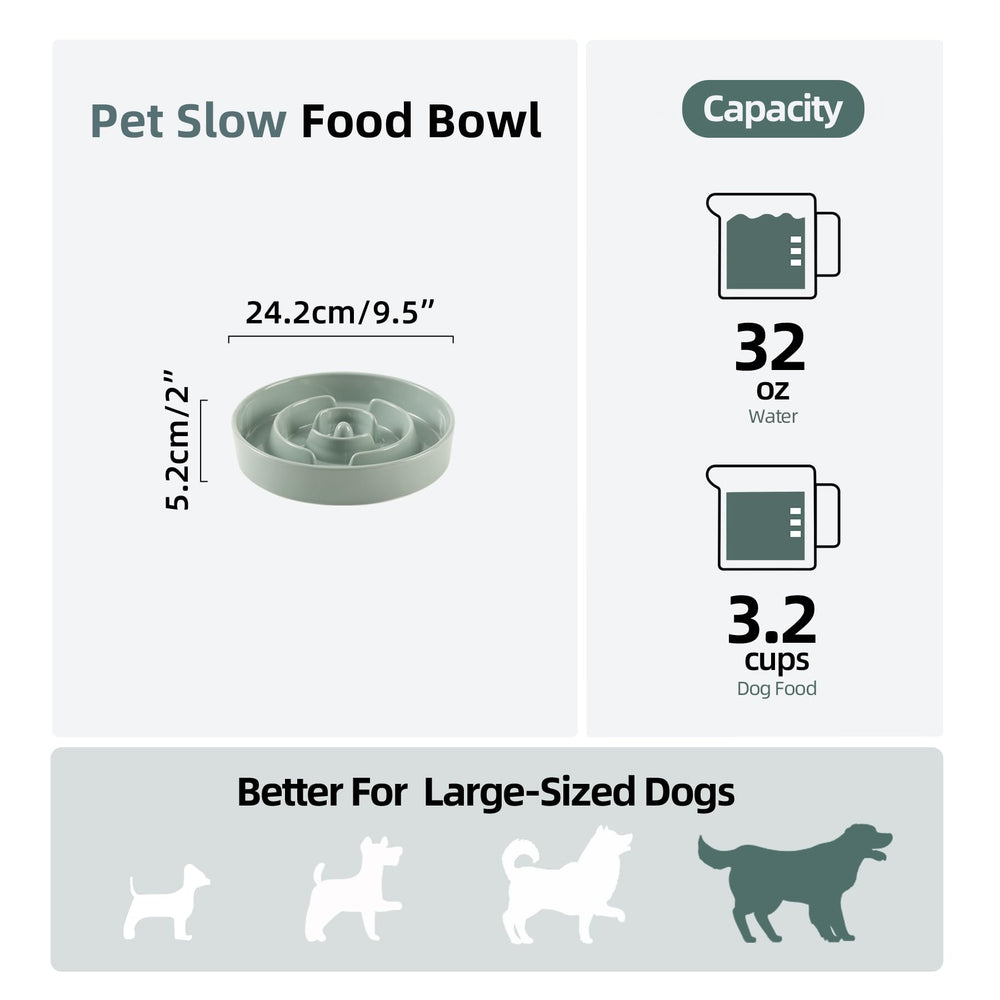 Havniva ceramic slow feeder bowl anti-slip bottom keeps steady during feeding
