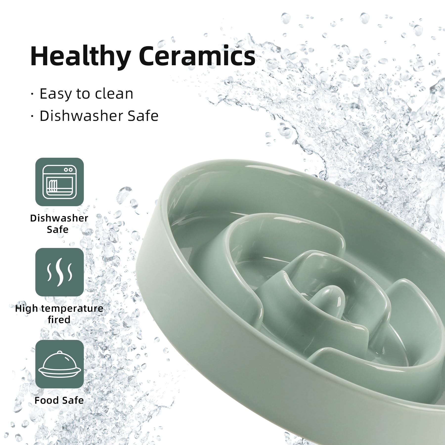 Havniva ceramic slow feeder bowl dishwasher-safe for easy cleanup