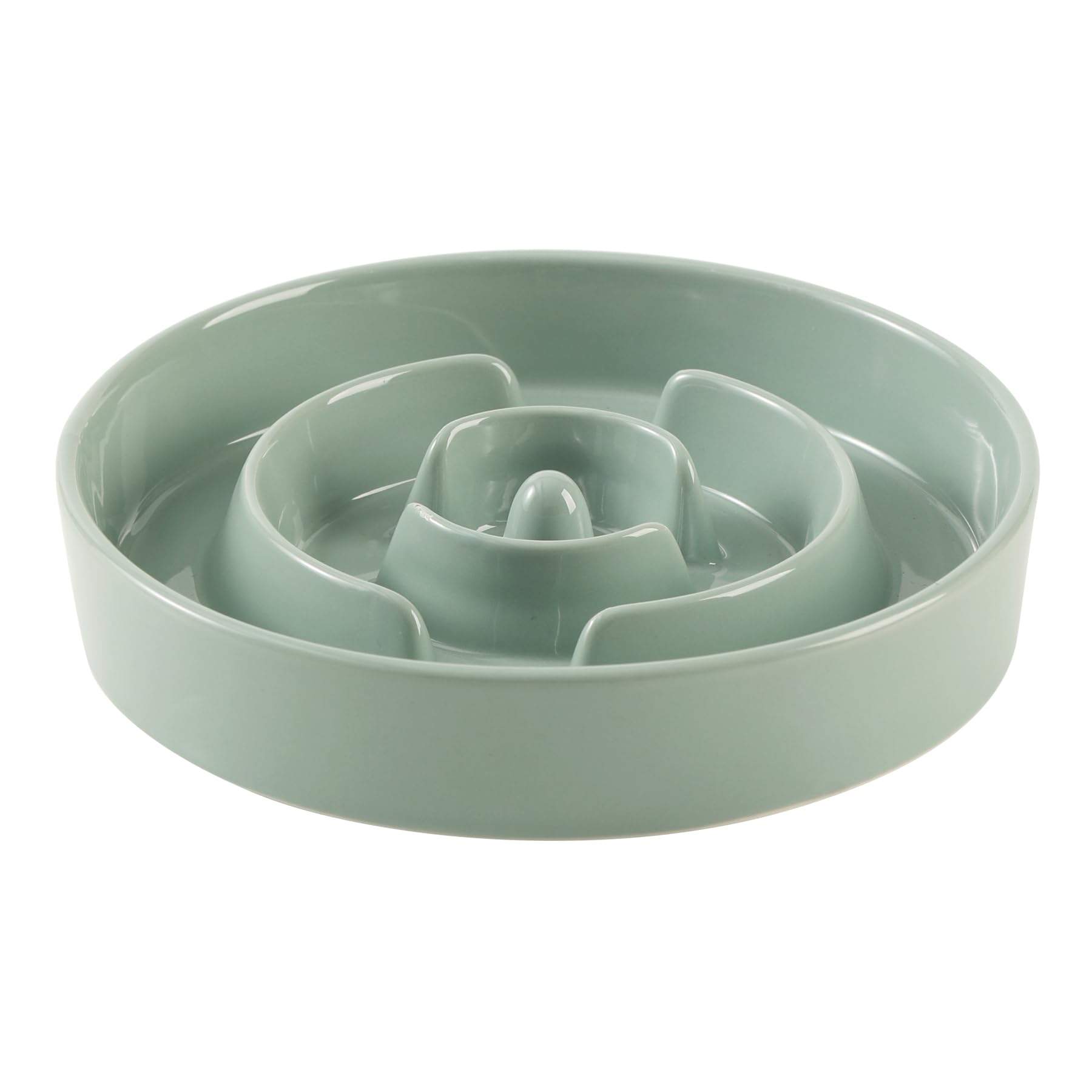Havniva ceramic slow feeder bowl front view enhances mealtime with puzzle ridges
