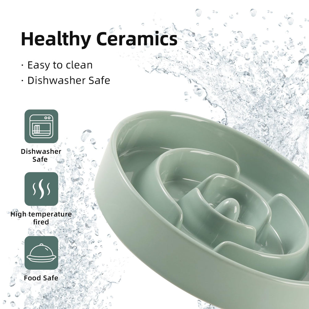 Havniva ceramic slow-feeder bowl suited for medium to large breeds during meals.