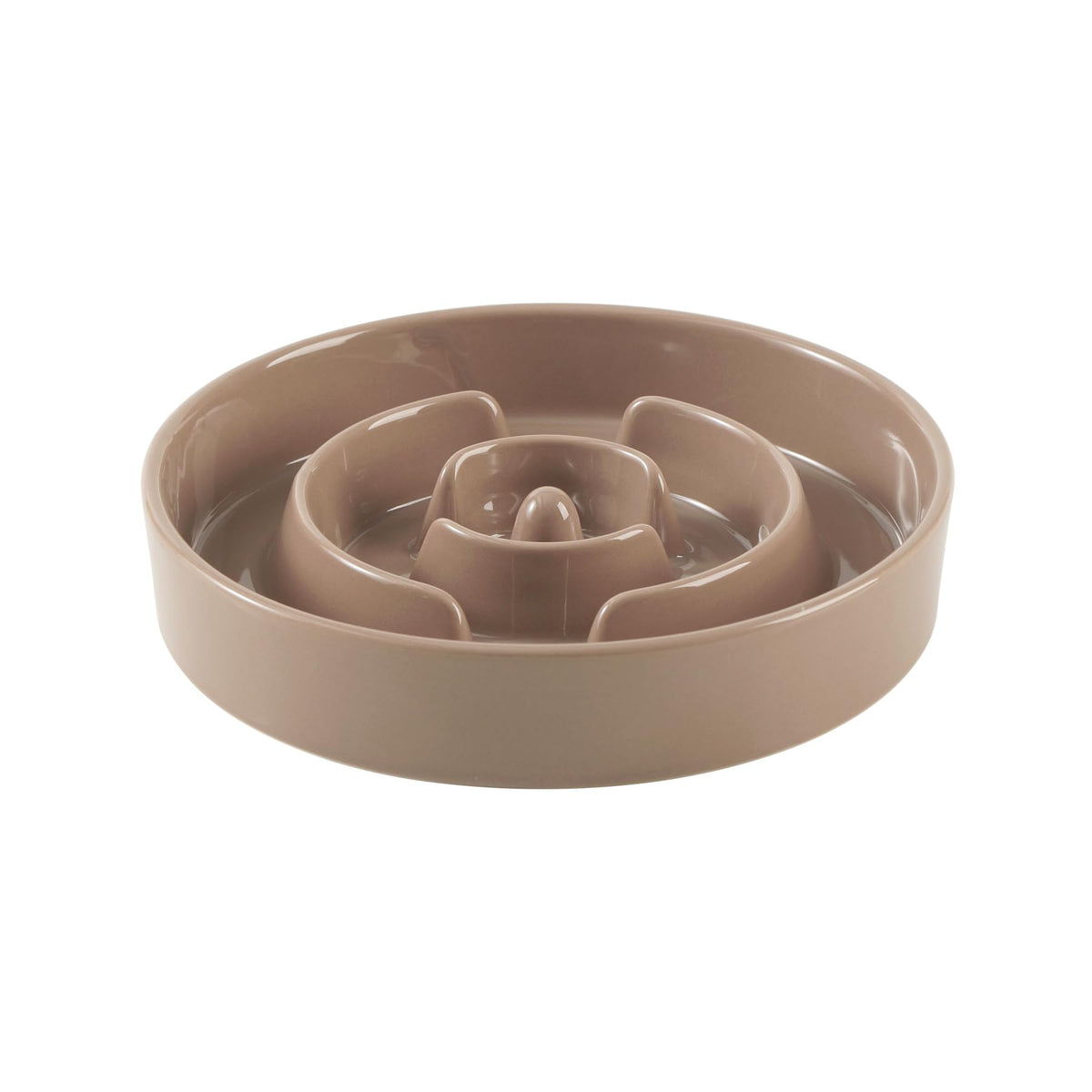 Havniva ceramic slow feeder dish top view with ridges for slower meals