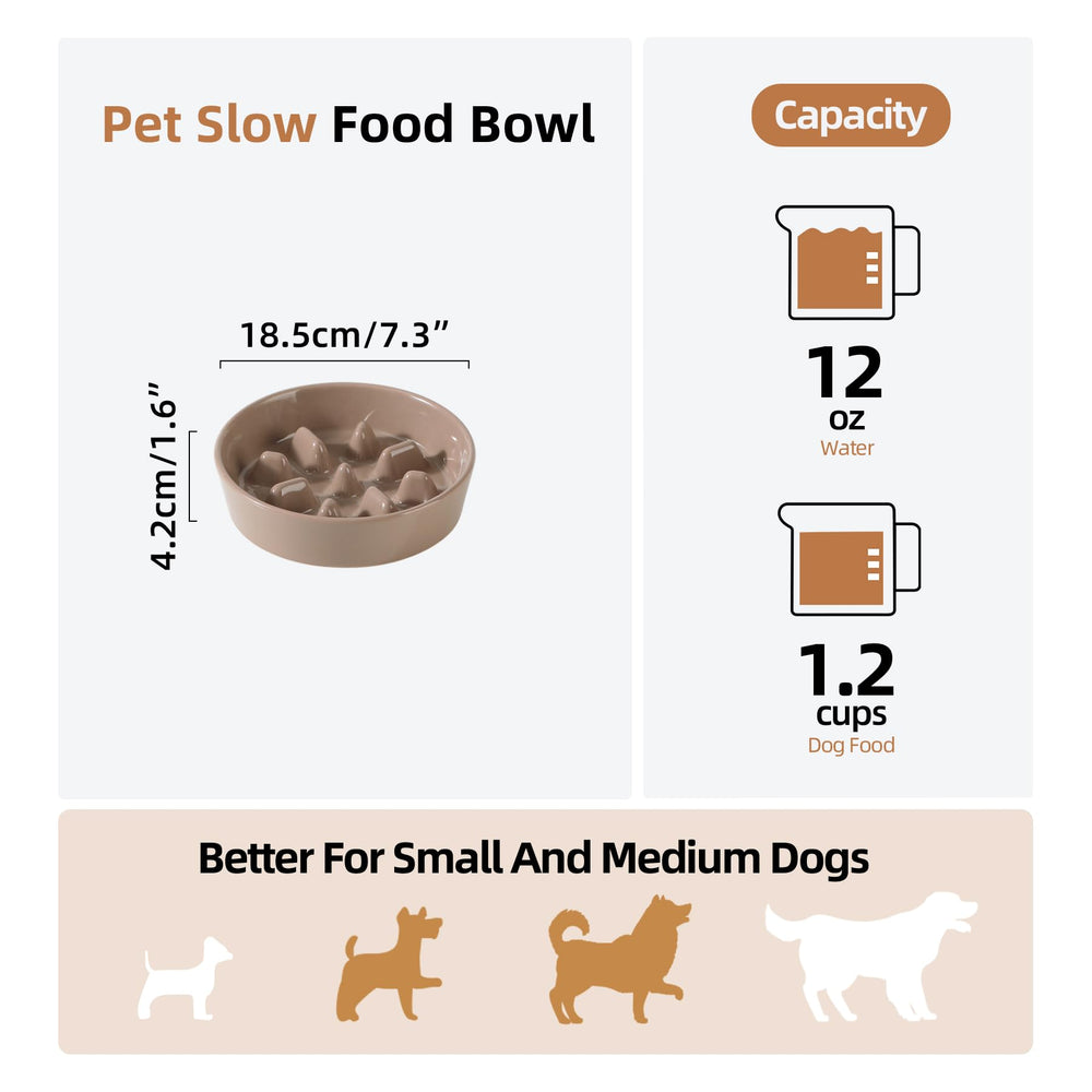 Havniva ceramic slow feeder with stable non-slip base helps prevent spills.