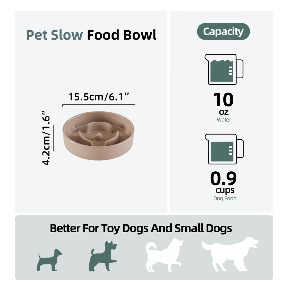 Havniva ceramic slow feeder dog bowl side angle demonstrates stable anti-slip base