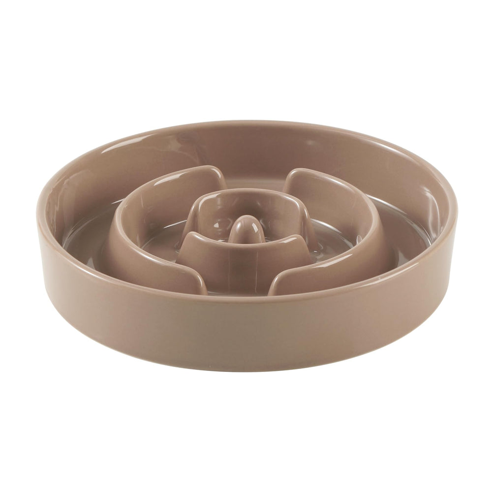 Havniva ceramic slow feeder dog bowl top view shows ridged design for slower meals