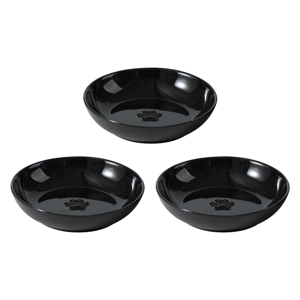 Havniva ceramic wide whisker-friendly cat bowl with shallow design for comfortable eating.