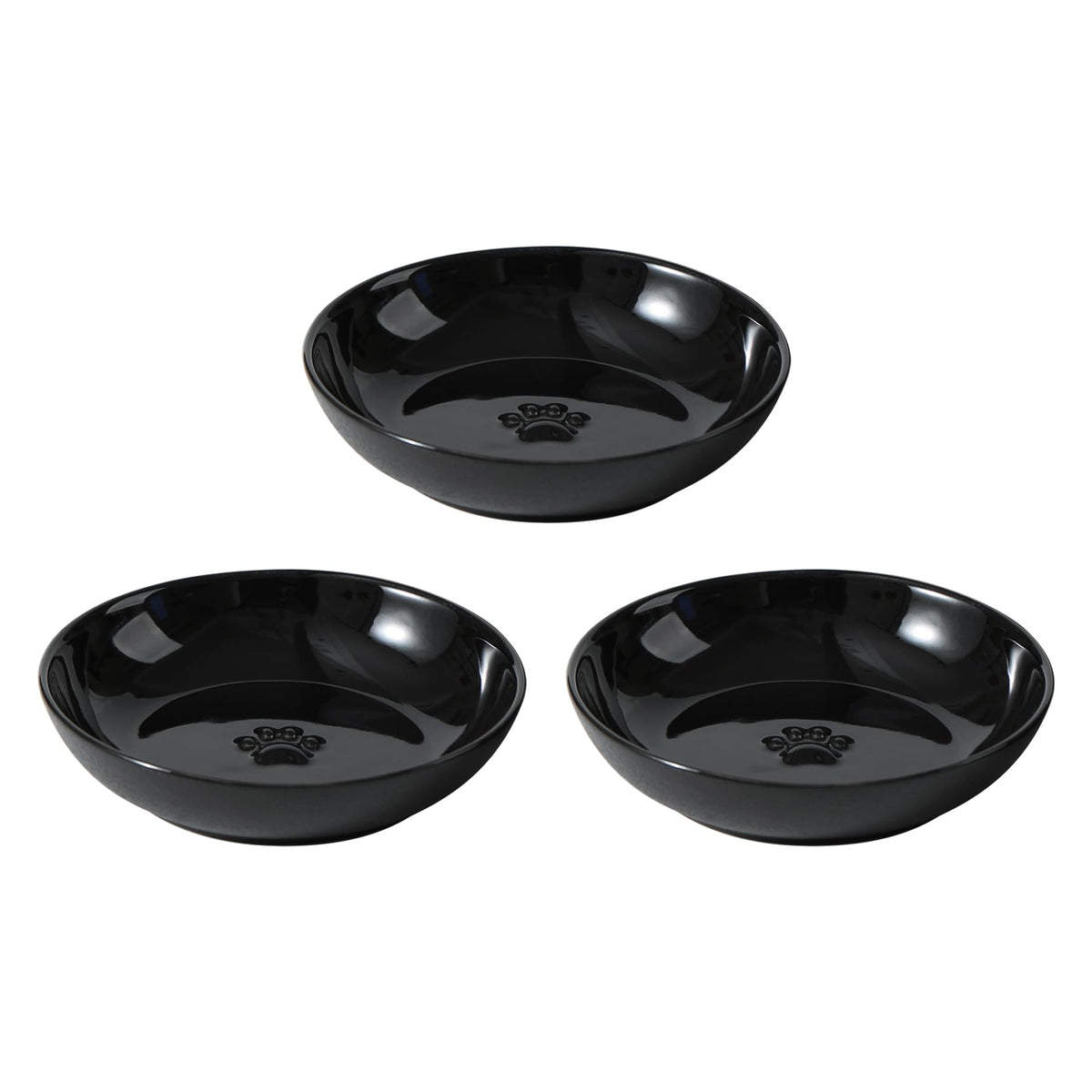 Havniva ceramic wide whisker-friendly cat bowl with shallow design for comfortable eating.