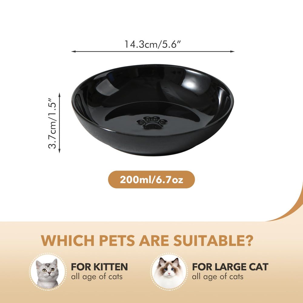 Havniva whisker-friendly bowls show 5.7 inch diameter for versatile dry or wet food.
