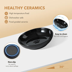 Havniva ceramic bowls feature anti-slip edge to prevent sliding during meals.