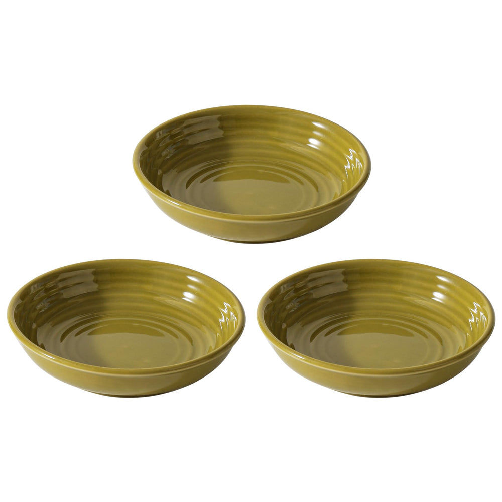 Havniva ceramic wide whisker-friendly cat dishes set of 3 in matcha green for comfortable mealtimes.