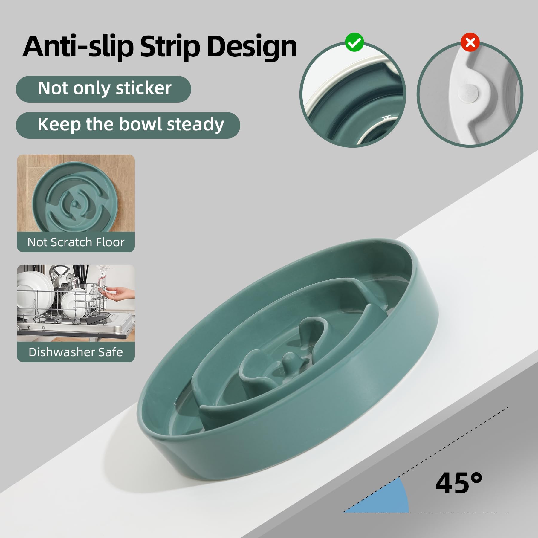 Havniva anti-slip base keeps the bowl steady during feeding