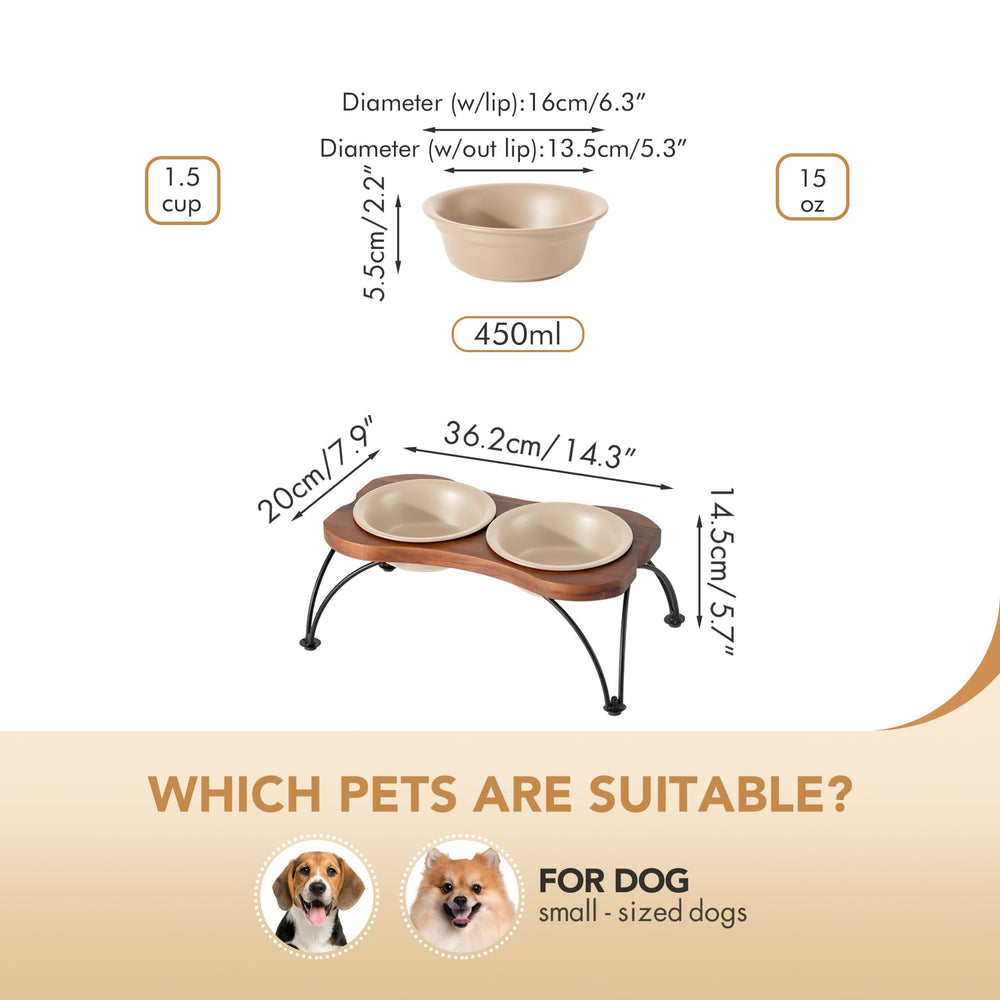 Havniva dog bowl stand with non-slip base improves stability during feeding.