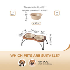 Havniva dog bowl stand with non-slip base improves stability during feeding.