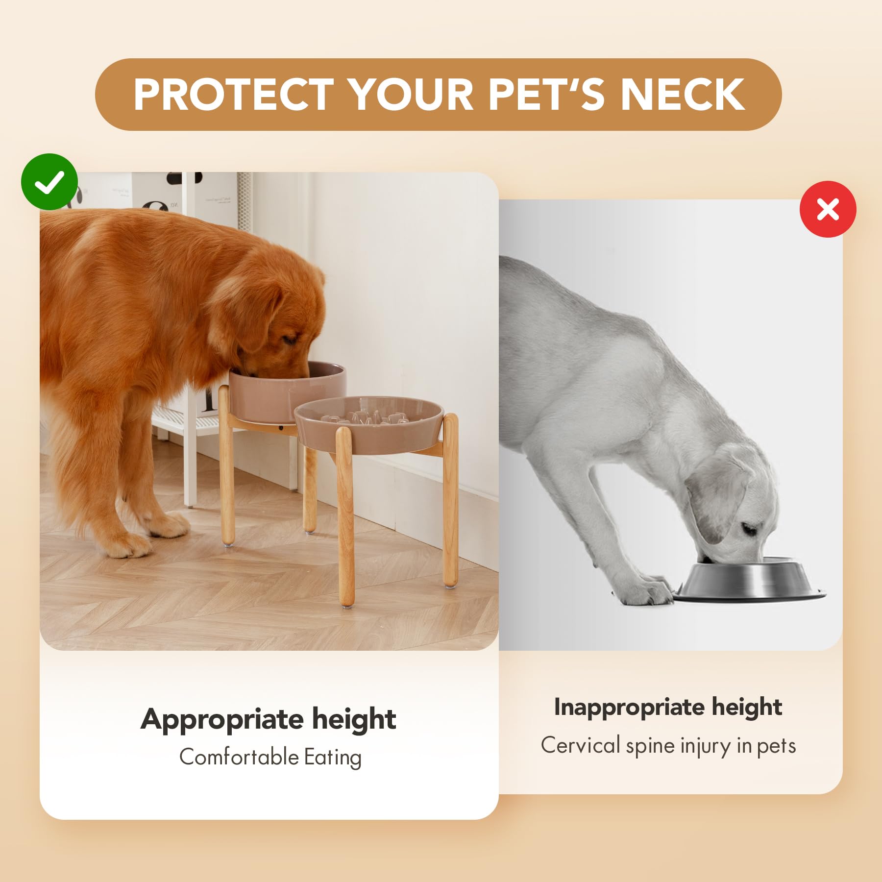 Havniva wooden stand detail complements home décor while feeding.