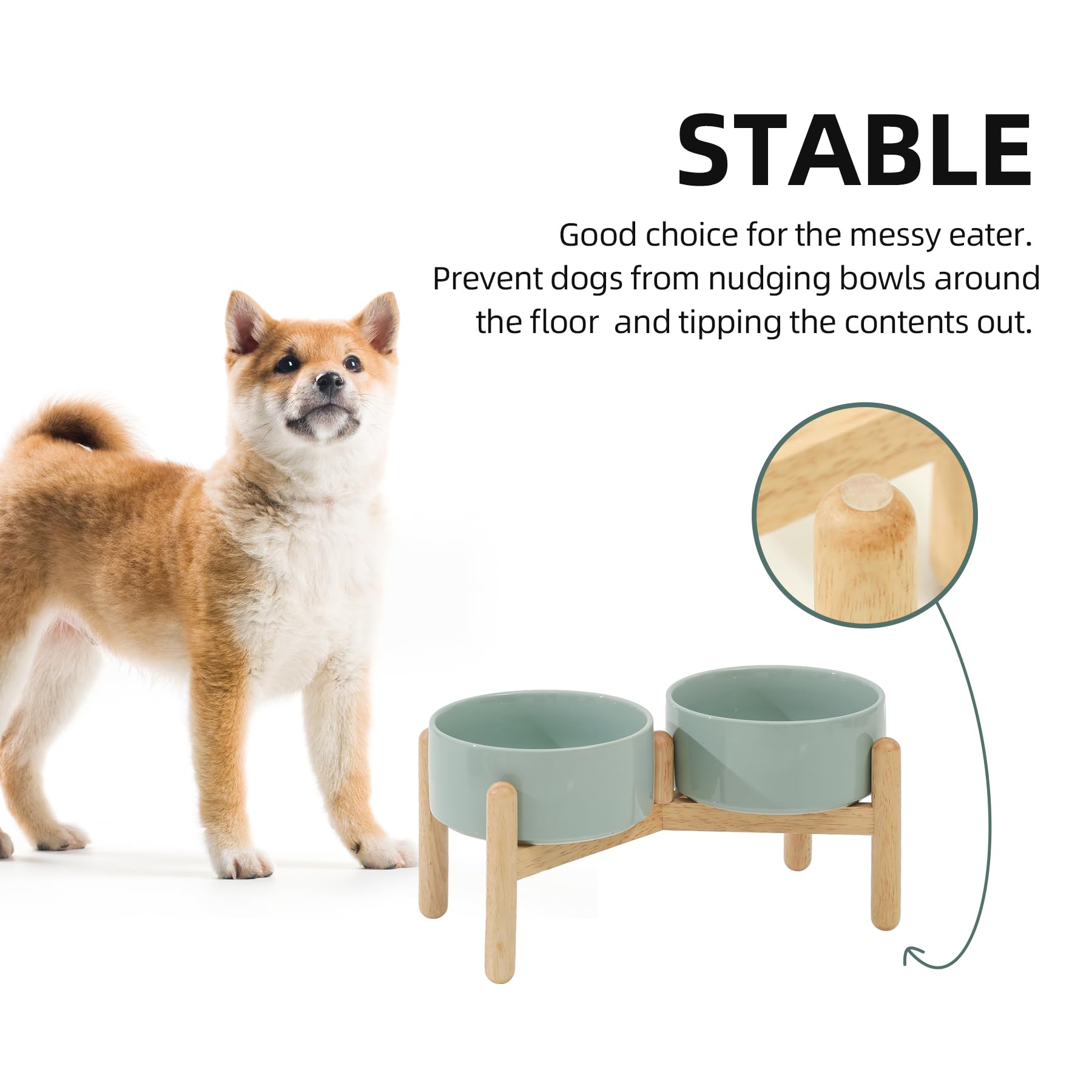 Havniva durable lead-free ceramic bowl and stand