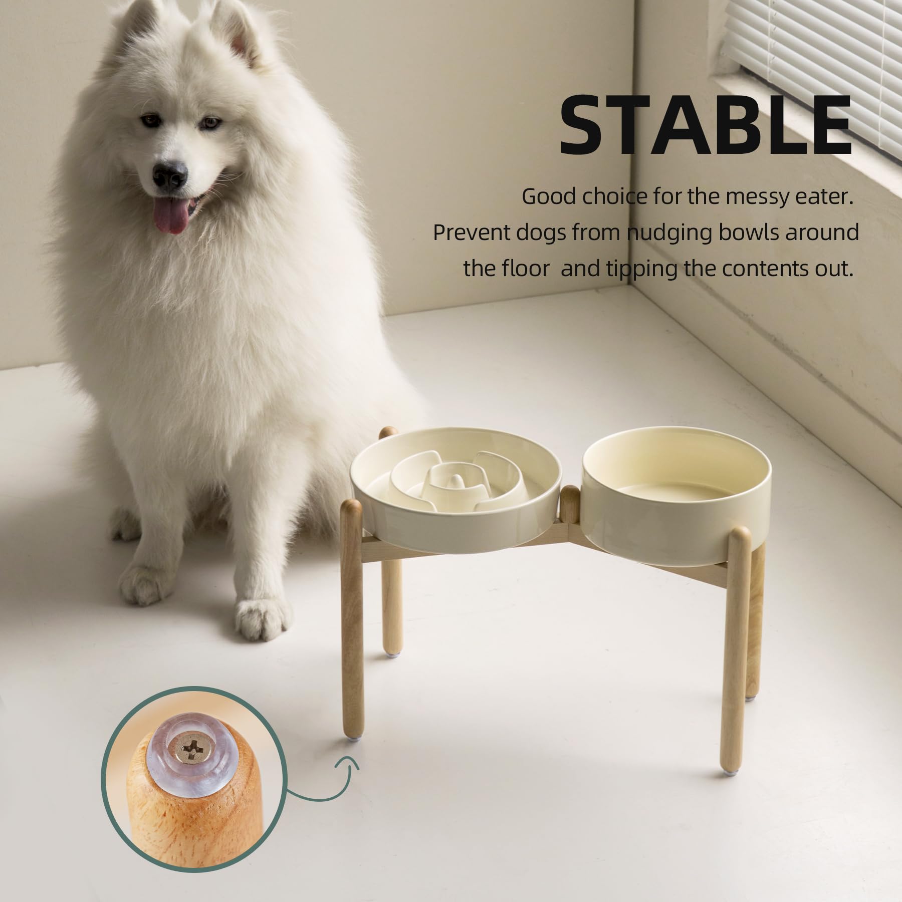 Havniva elevated dining station reduces neck strain during meals.
