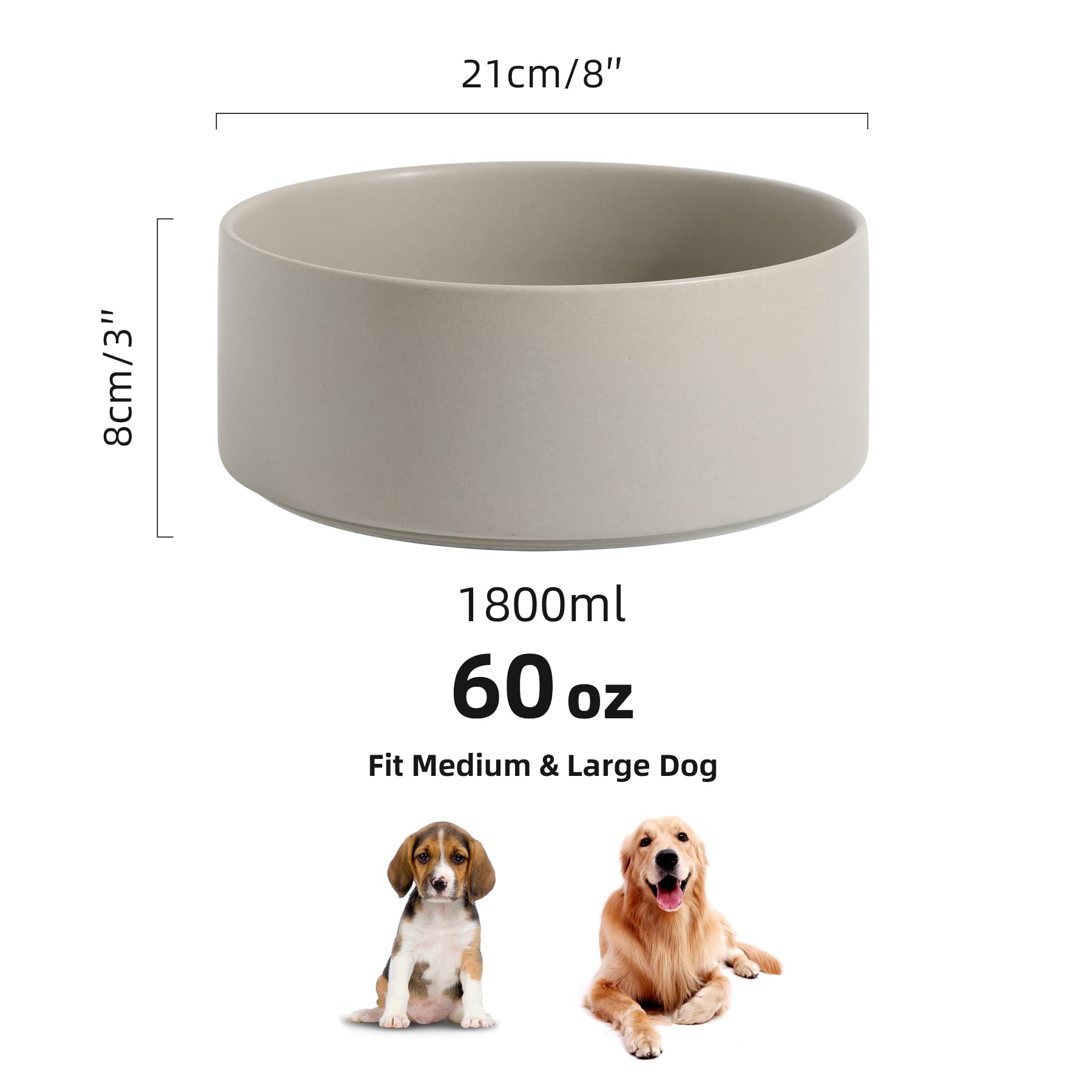 Havniva heavy-base ceramic bowl demonstrating stable non-slip design to prevent spills.