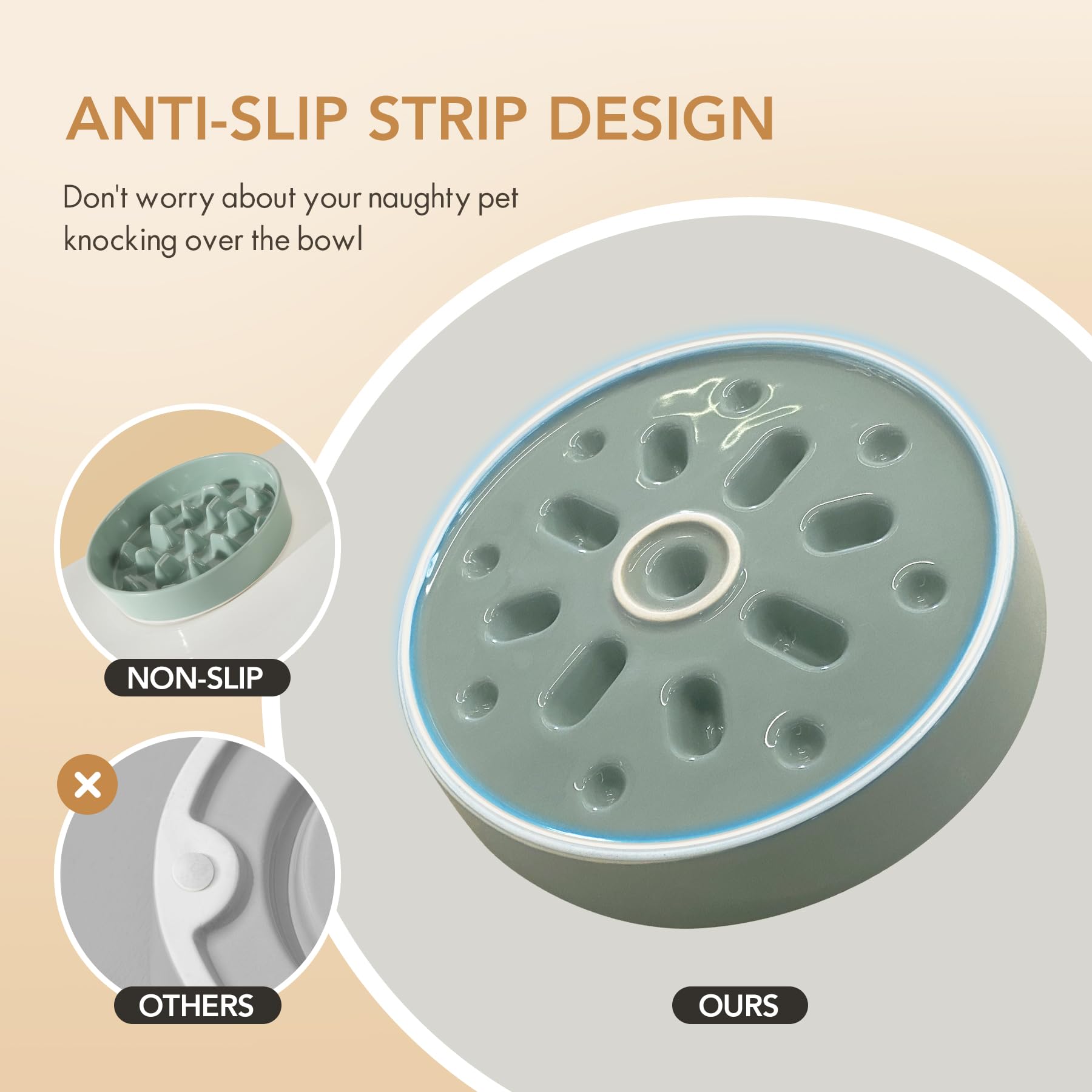 Havniva 9.5-inch slow feeder dish helps pace meals for calmer eating.