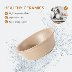 Havniva wide-opening ceramic bowls offer easy access to food and water.