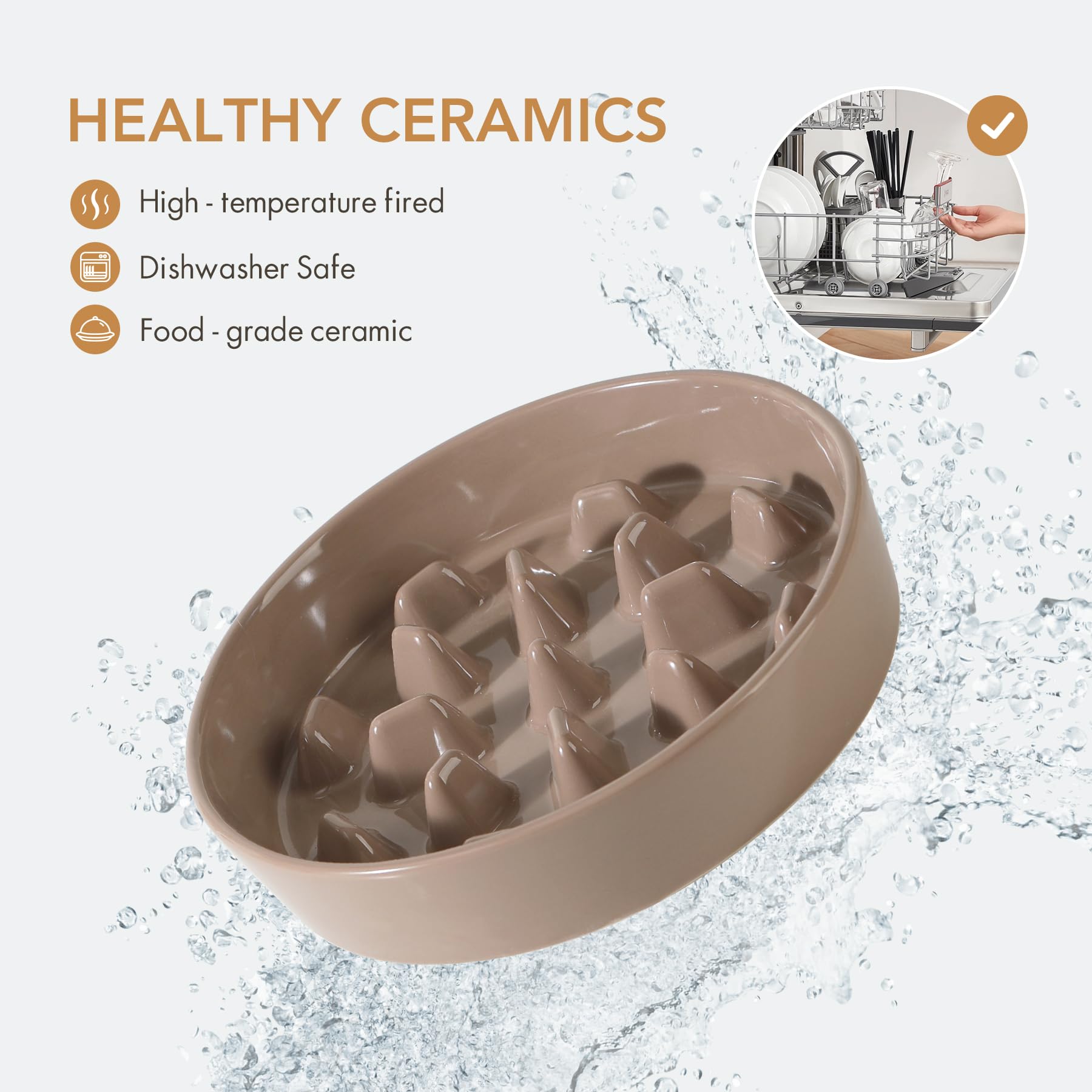 Havniva brown coffee bowls on stand add stylish dining look for dogs.