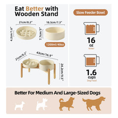 Havniva wooden stand elevates bowls for easier, comfortable feeding