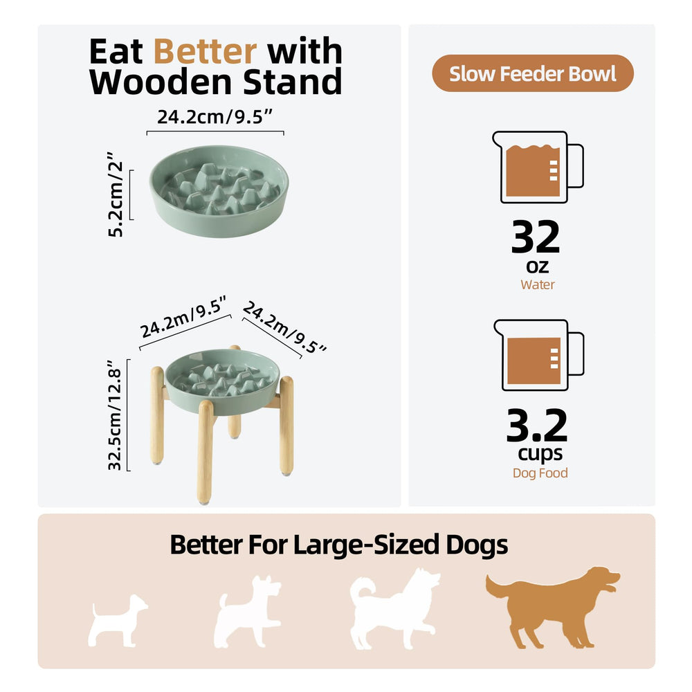 Havniva wooden stand elevates large-dog bowl for better posture during meals