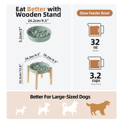 Havniva wooden stand elevates large-dog bowl for better posture during meals