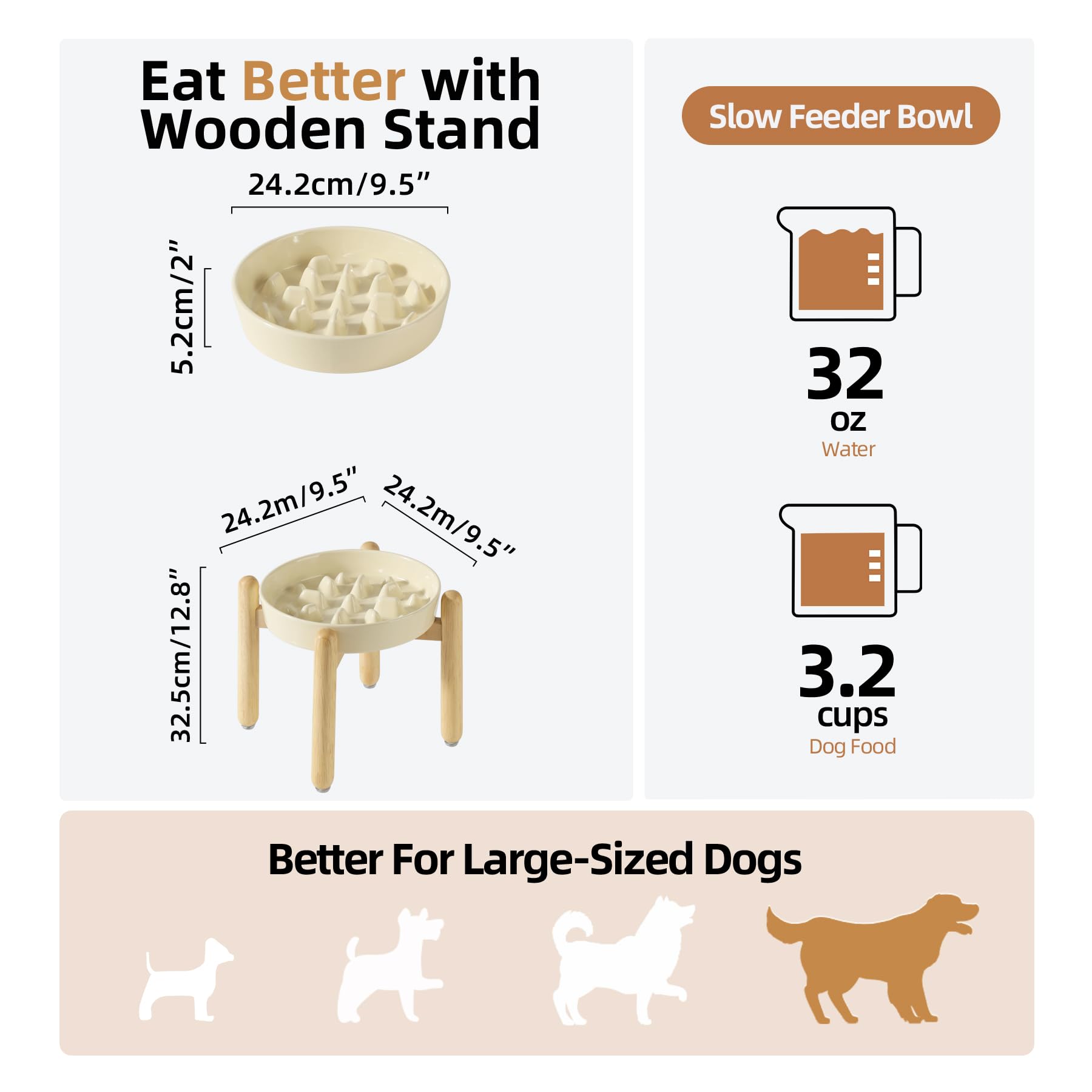 Havniva wooden stand elevated dog dish demonstrates ergonomic feeding height.