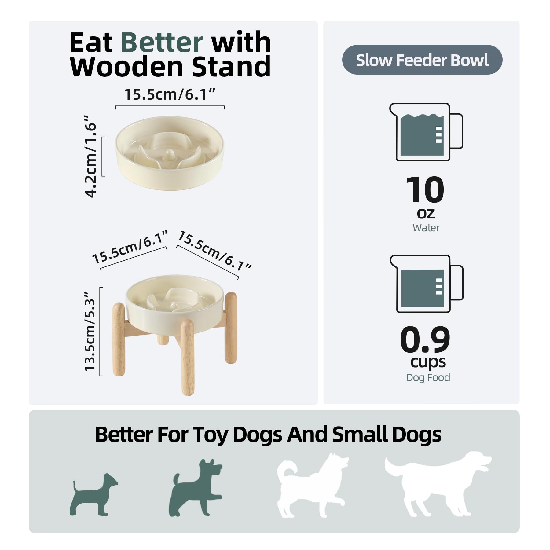 Havniva wooden stand for dog feeder elevates bowls for comfortable posture