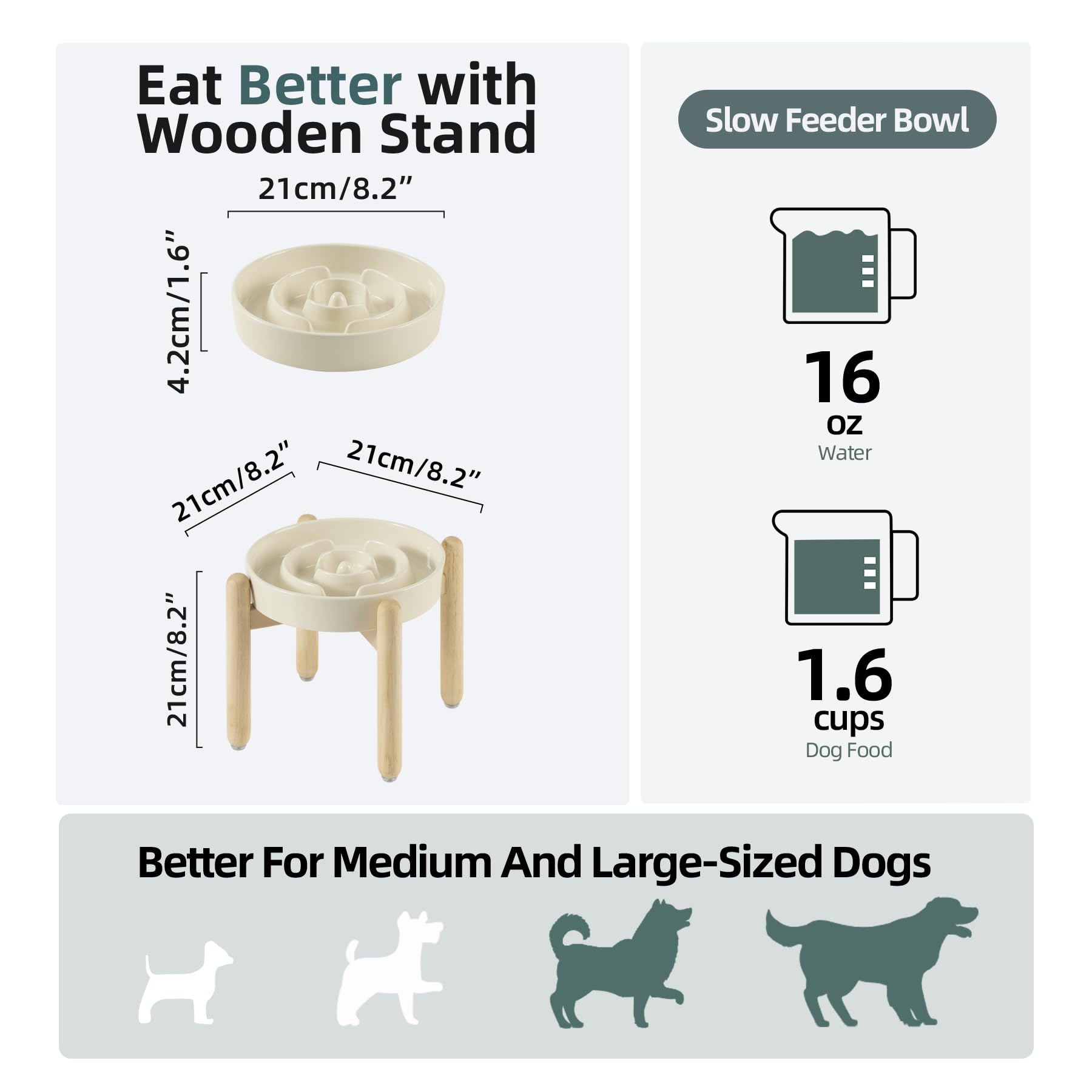 Havniva wooden stand elevates bowls for improved neck comfort during meals