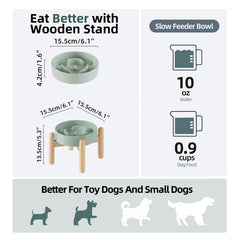Havniva wooden-stand raised bowl supports comfortable feeding posture