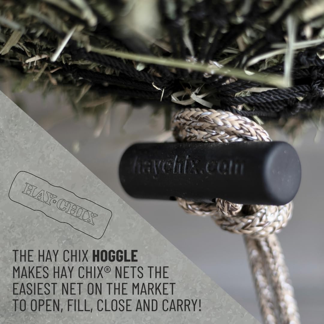 hay chix hay net holds 4-6 flakes for half-bale feeding