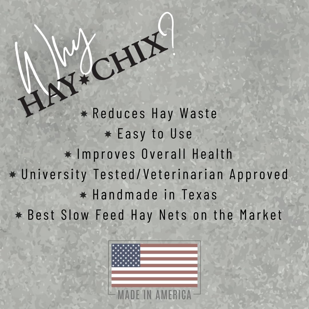 hay chix hay net with rope-hoggle closure enables quick, secure filling