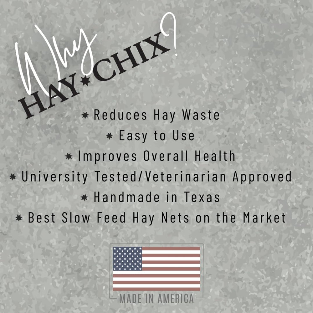 hay chix hay net with rope-hoggle closure enables quick, secure filling