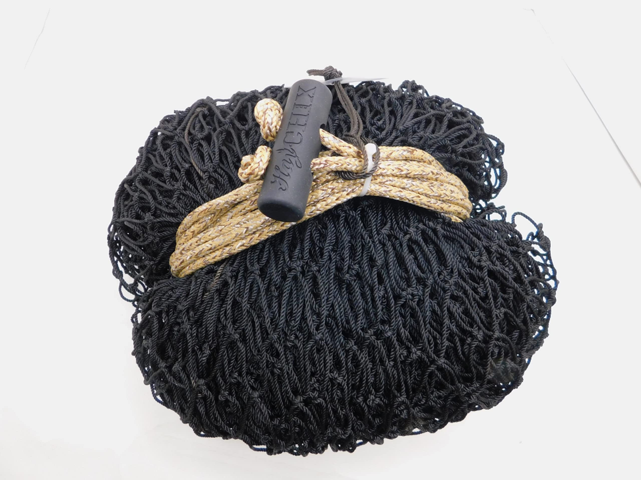 Hay Chix rope and hoggle closure for easy filling and secure bale coverage