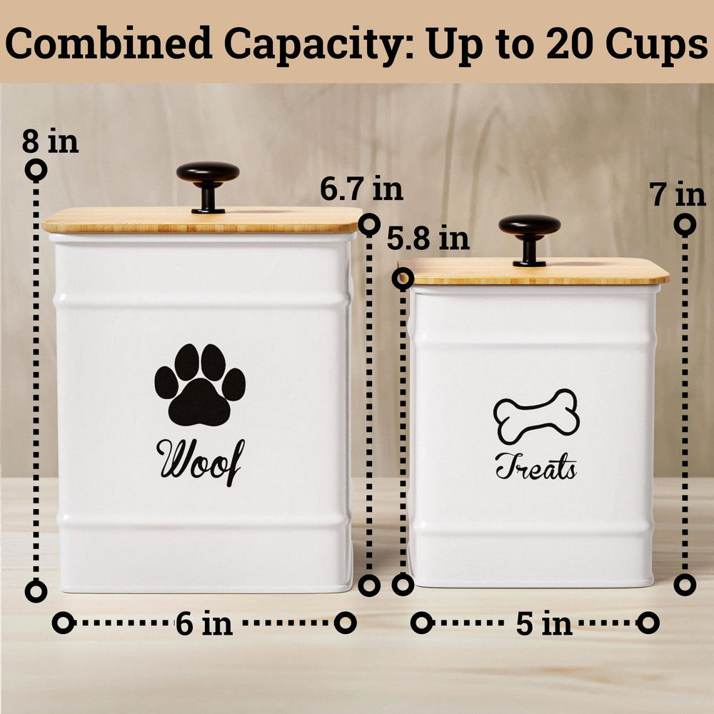 HB Design Co 20-cup capacity dog treat jars keep kibble fresh and ready.