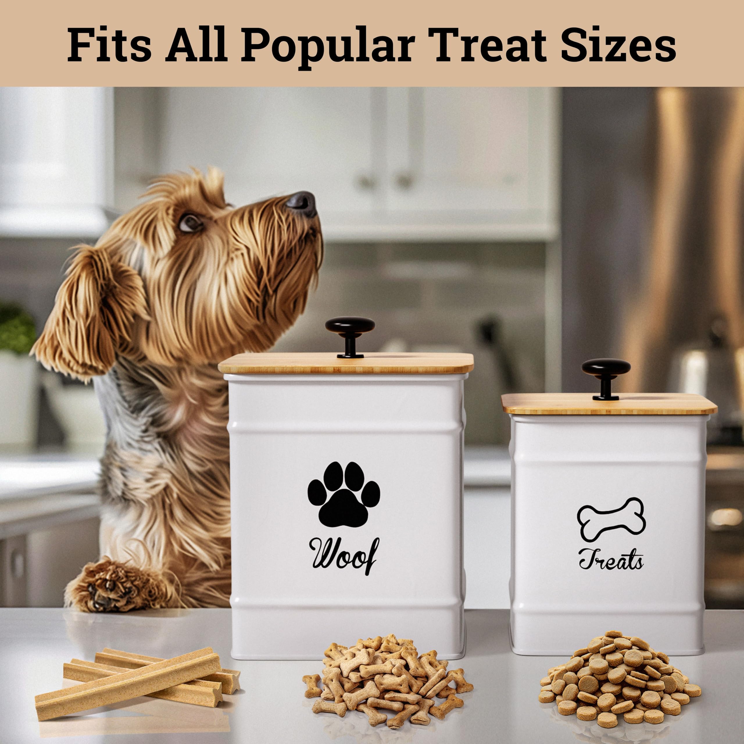 HB Design Co airtight bamboo lids closeup highlights moisture protection for treats.