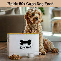 HB Design Co bamboo lid close up highlighting moisture protection for dry dog foods.