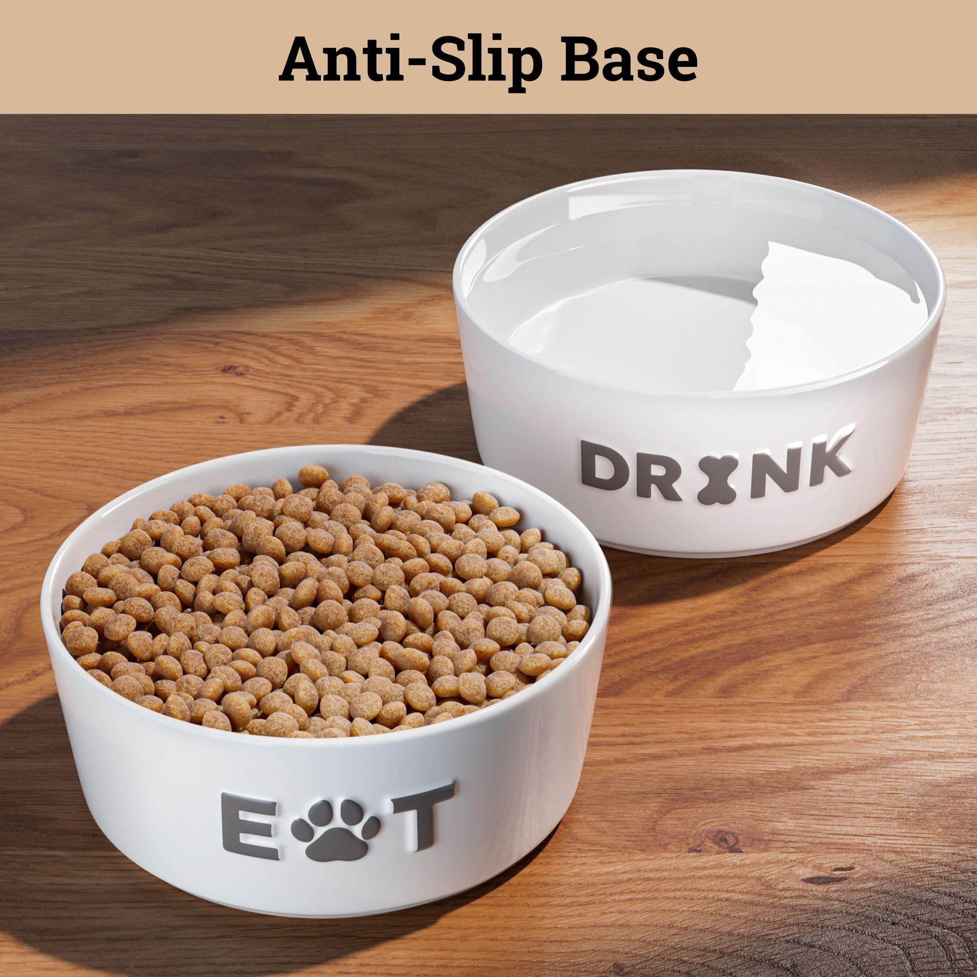 HB Design Co dishwasher-safe ceramic dog bowls for easy cleaning.