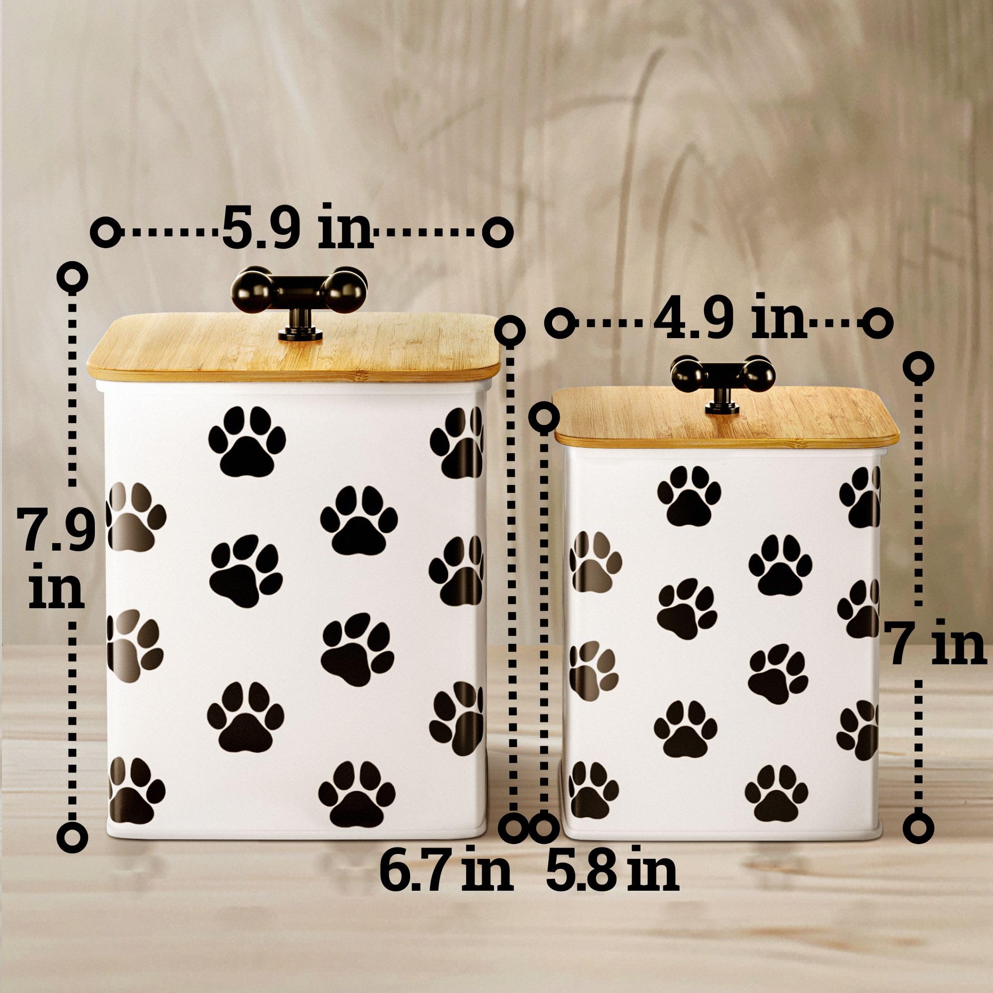 HB Design Co 20-cup capacity jars pair for bulk pet treats storage.