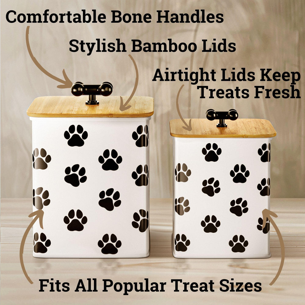HB Design Co dog treat container 7x5 set on counter for organized snacks.