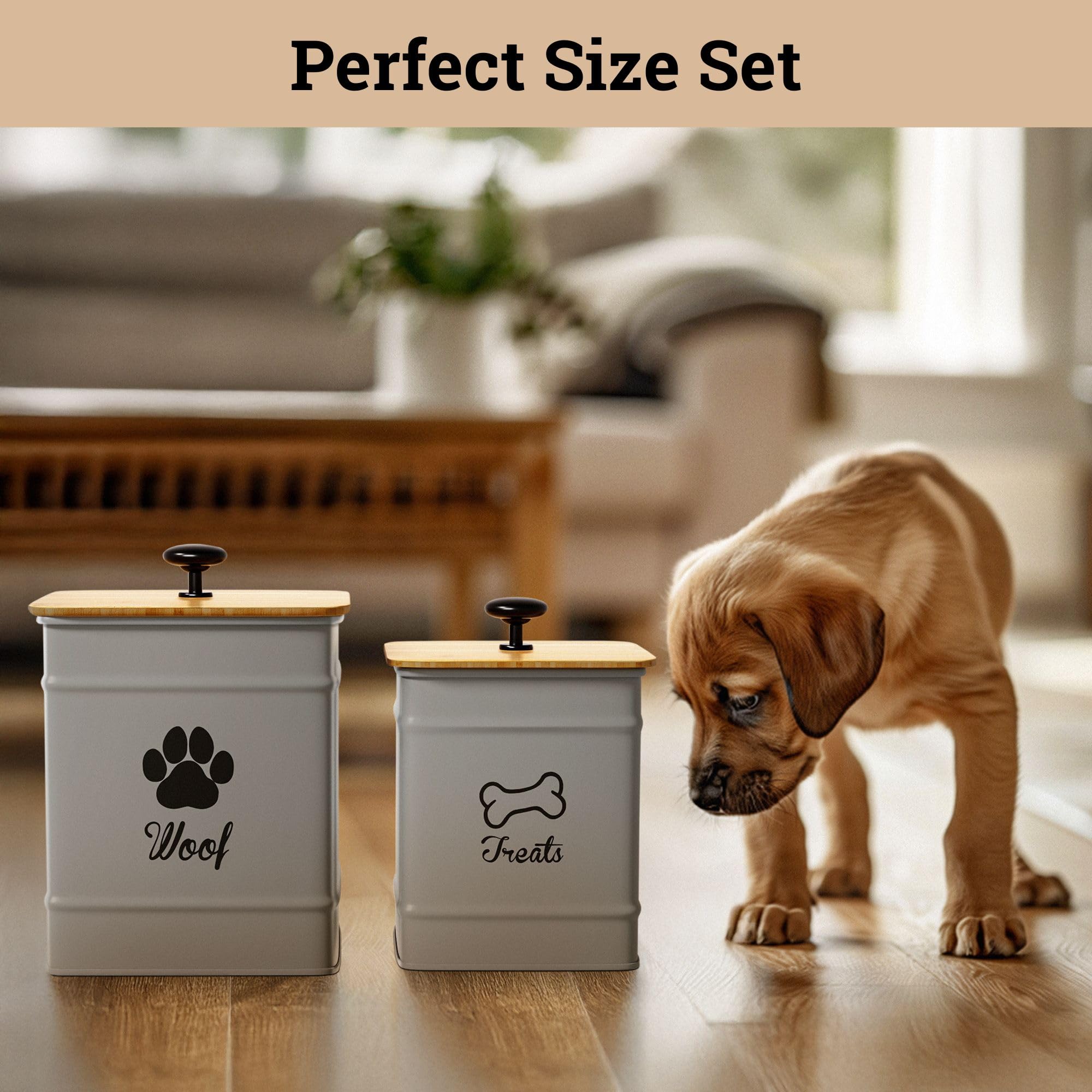 HB Design Co decorative gray design jar blends with kitchen decor while storing snacks
