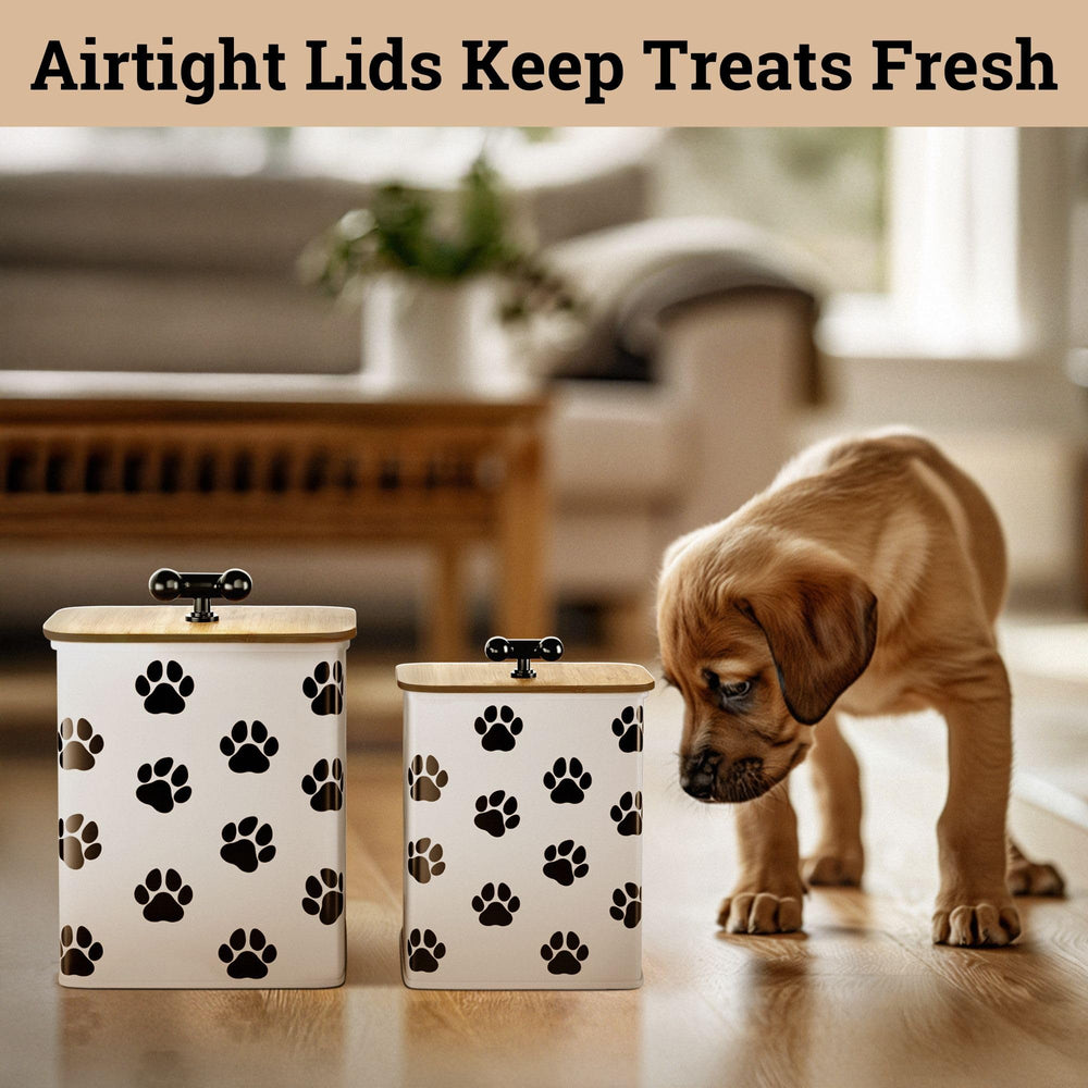 HB Design Co decorative white jars elevate kitchen decor while storing treats.