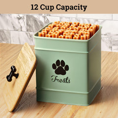 HB Design Co. dog treat container on counter blends with kitchen decor.